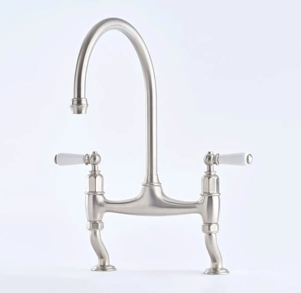 Perrin & Rowe Ionian Pewter Bridge Kitchen Mixer Tap