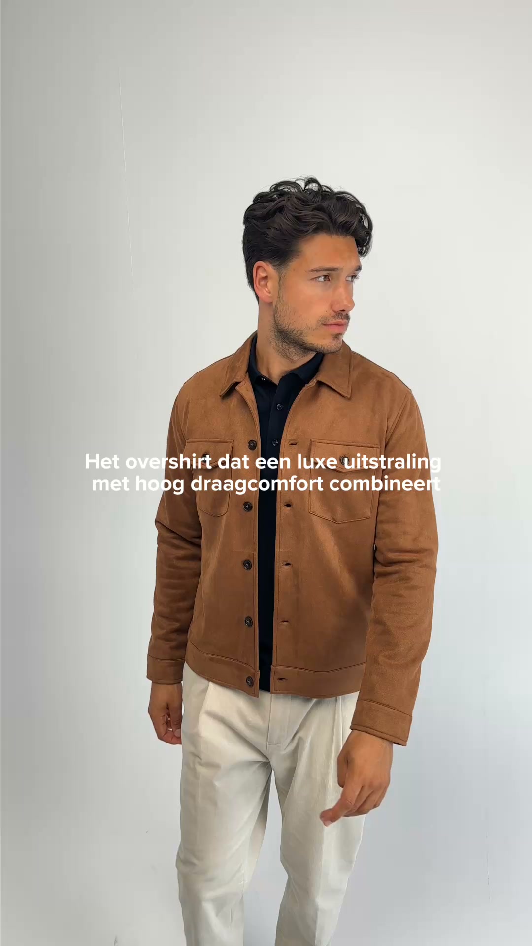 Nieuw: Suède look overshirt