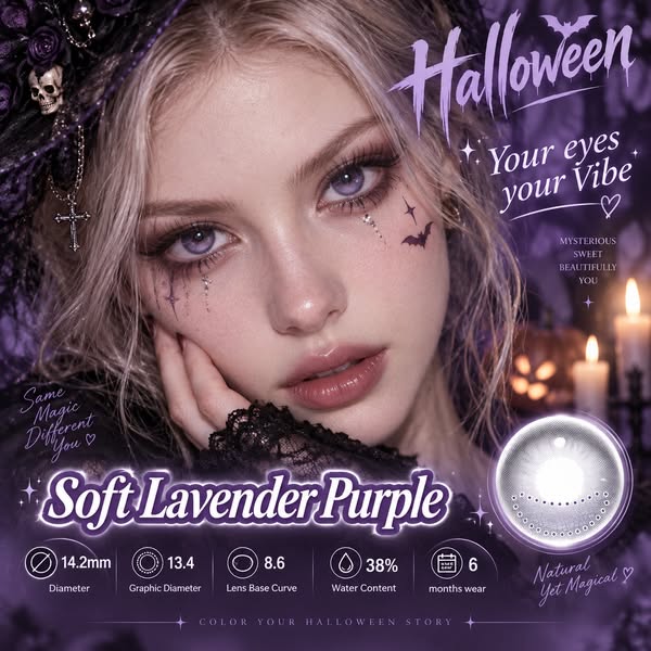 Soft Lavender Purple 14.2mm Contact Lenses (6 months wear)