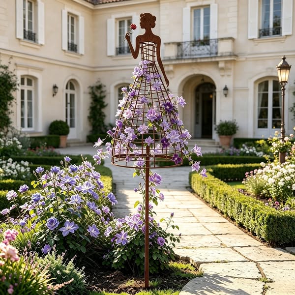Vintage Lady Garden Trellis Stake