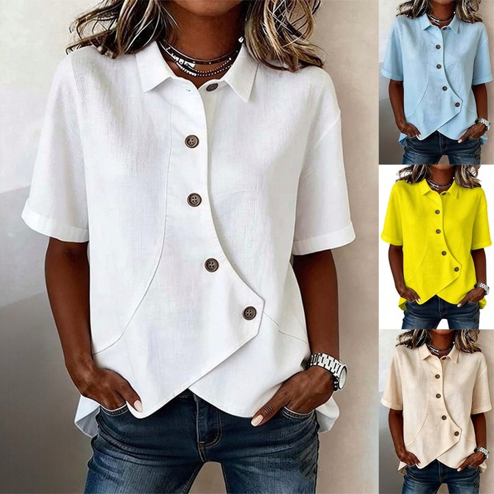 Asymmetrical Placket Button Down Shirt