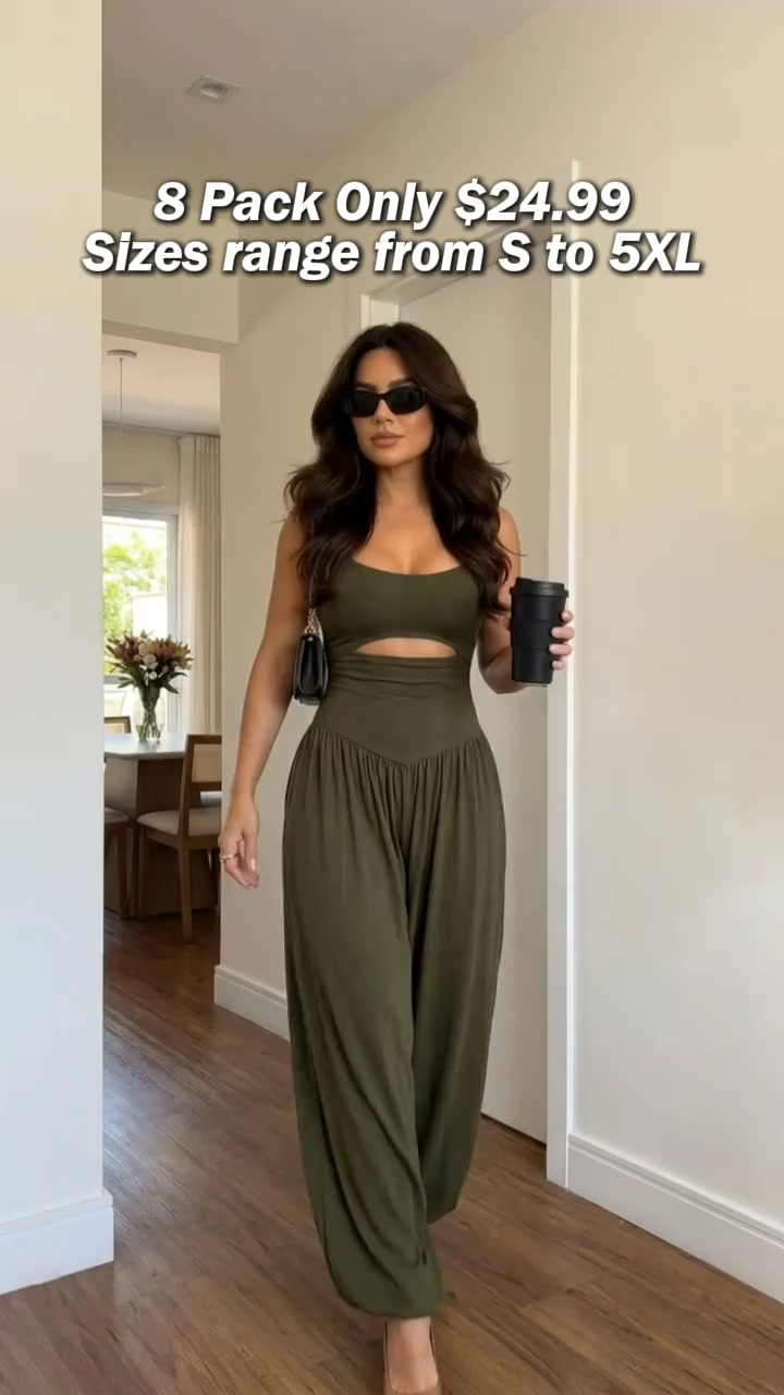 Women's Backless Cut-Out Cami Jumpsuit with Pockets