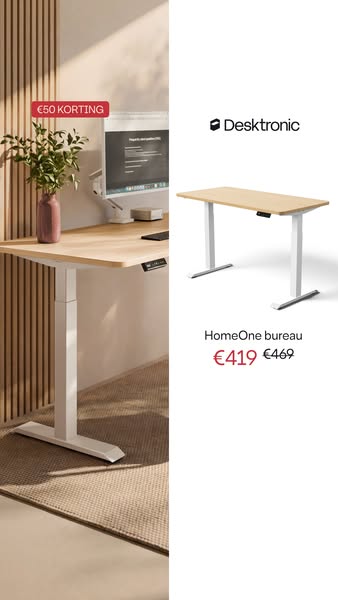 Met jouw nieuwe bureau in de aanbieding.
