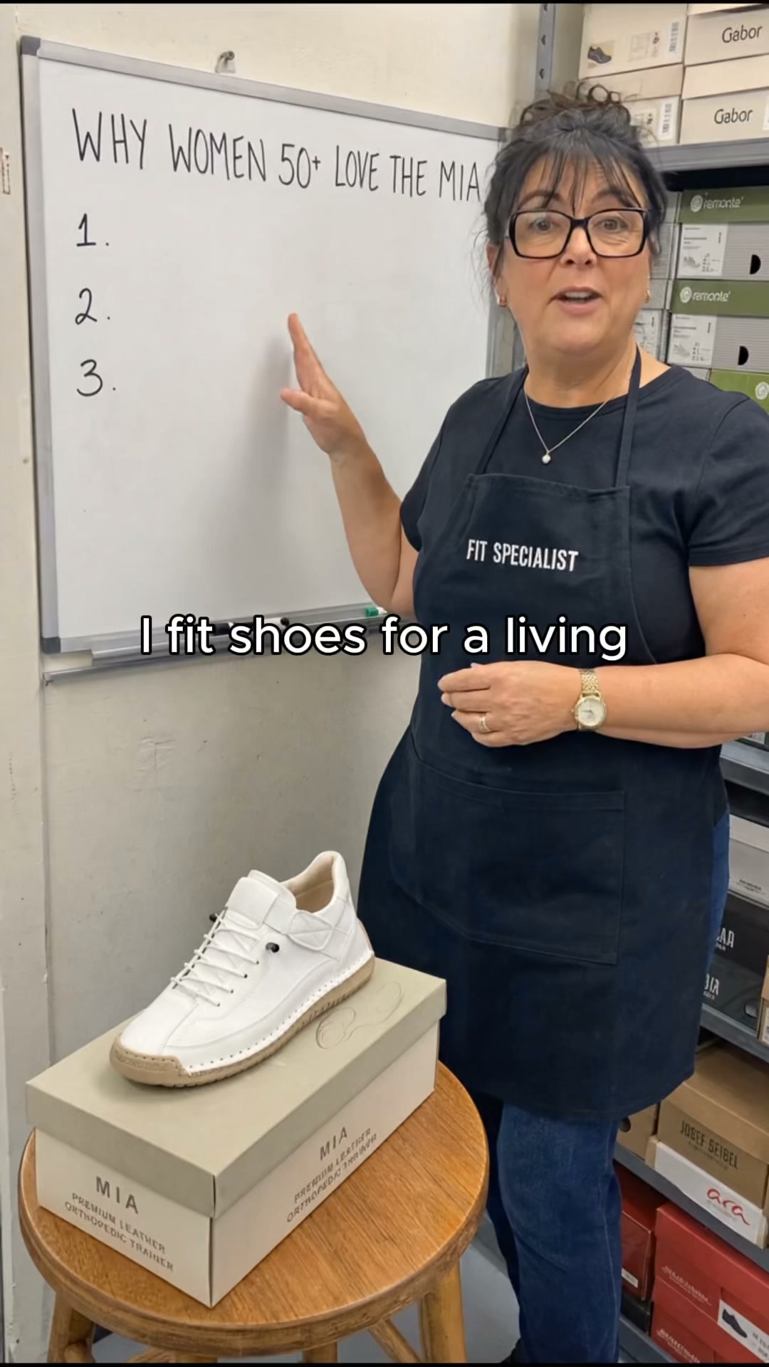 Three reasons. One white shoe.