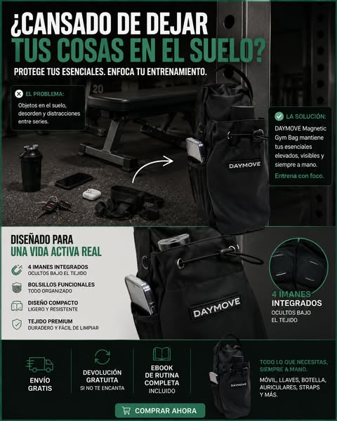 DAYMOVE Magnetic Gym Bag