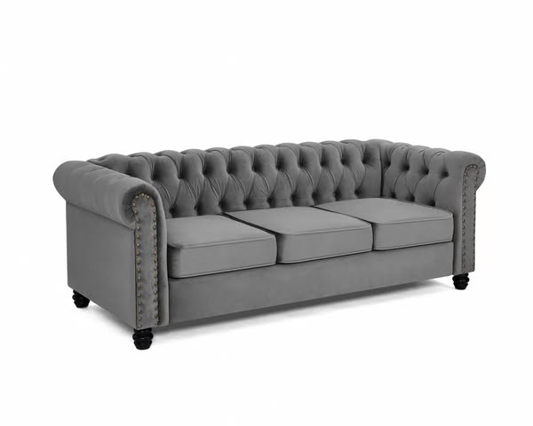 Chesterfield Plush Velvet 3 Seater Sofa £799.99