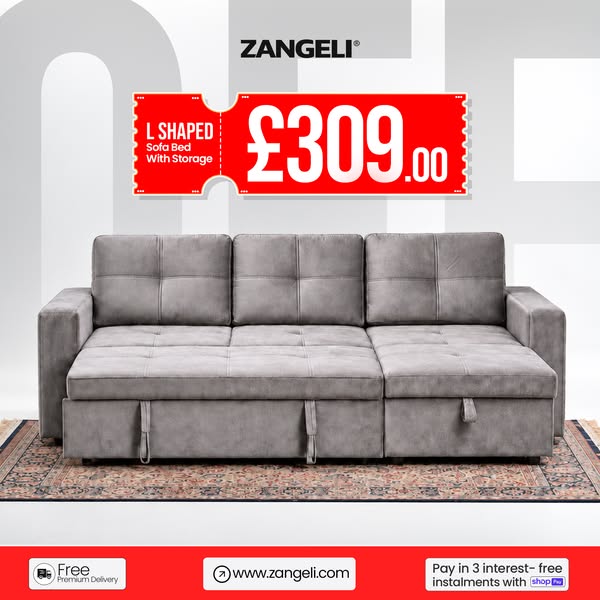 L Shape Sofa Bed – £309