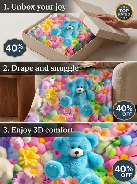Das Creative dahinter: Cute Plush 3D Throw Blanket