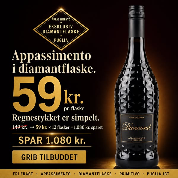Fløjlsblød Puglia i diamant-flaske