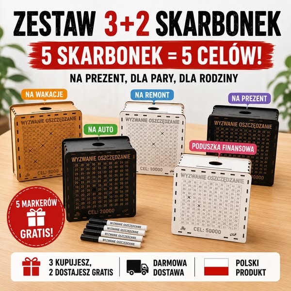 5 skarbonek na 5 różnych celów