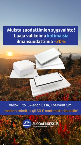 IV-koneen suodattimia -20%!
