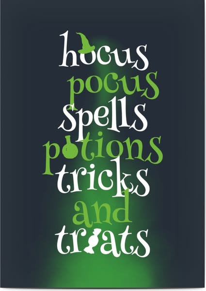 £0.69 Halloween Invitation Cards, silk cardstock, standard envelopes personalised, 1x, green, white, modern, A6, flat, Optimalprint