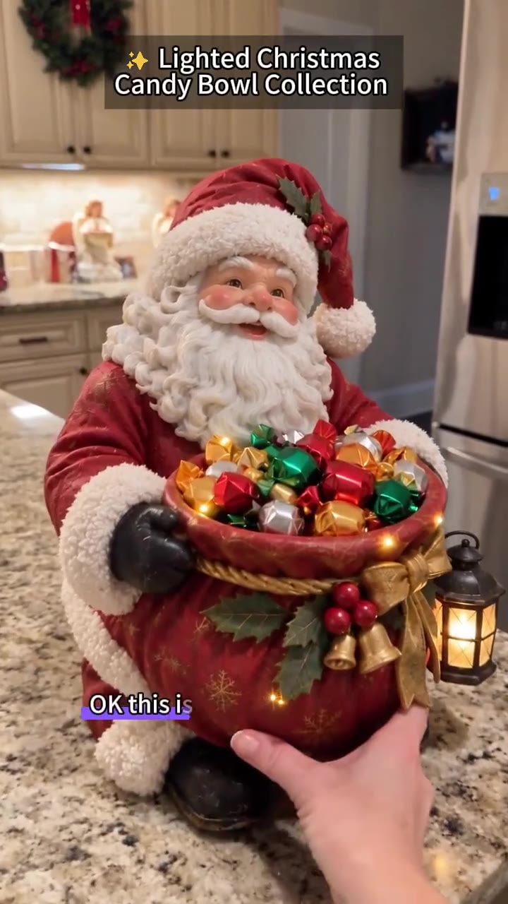 Lighted Christmas Candy Bowl