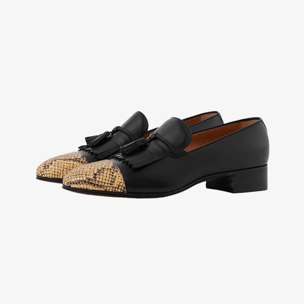 Luxury Python-Embossed Loafers