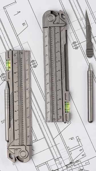 Ultralight Titanium Foldable Ruler