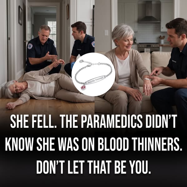 SHE FELL AT HOME. THE PARAMEDICS HAD NO IDEA SHE WAS ON BLOOD THINNERS.