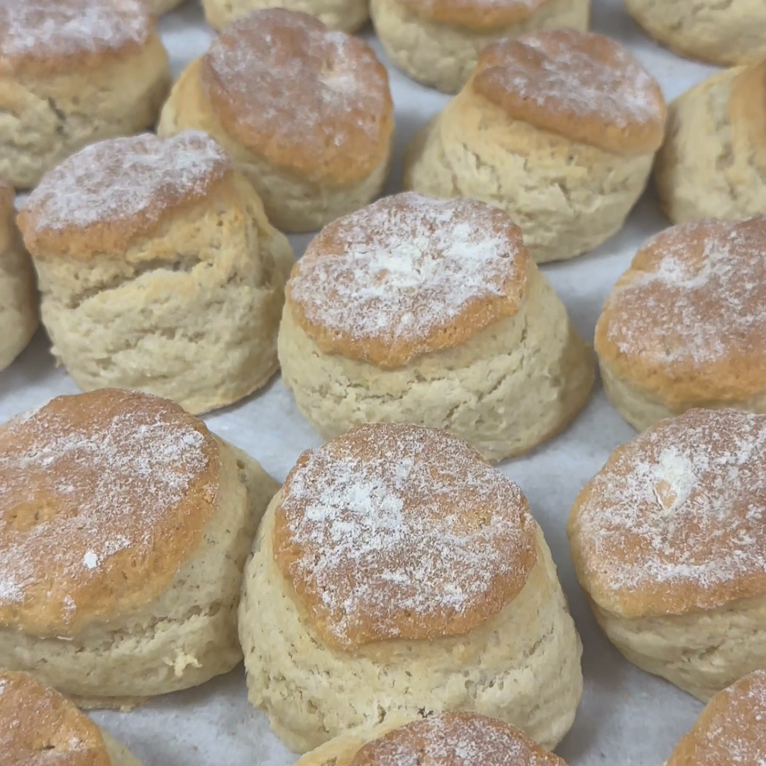 Freshly baked scones, posted from Cornwall.