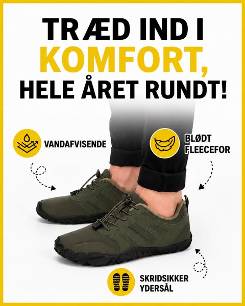 Vandafvisende barfodssko
