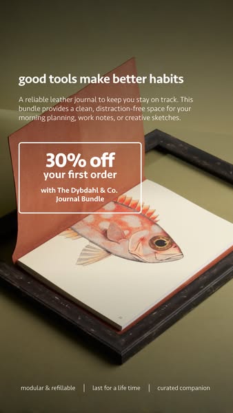 your first journal, 30% off