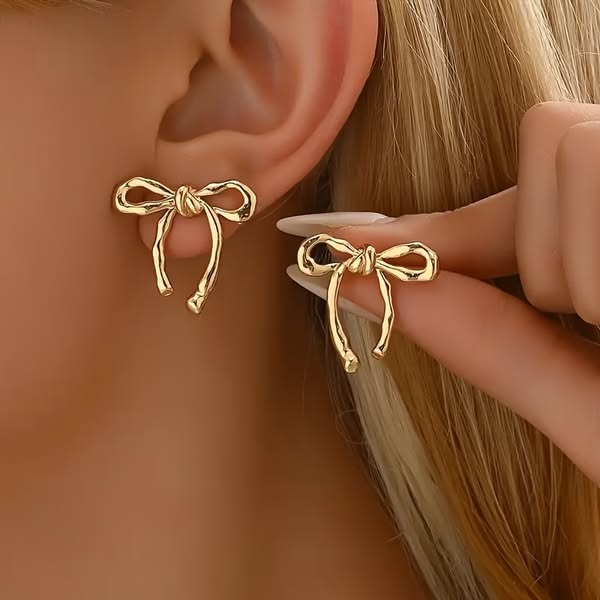 Golden Bow Knot Earrings