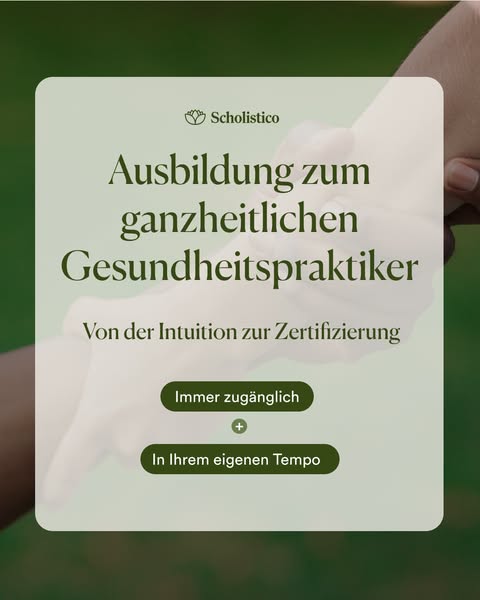 Werden Sie zertifizierter ganzheitlicher Gesundheitspraktiker für nur 195€