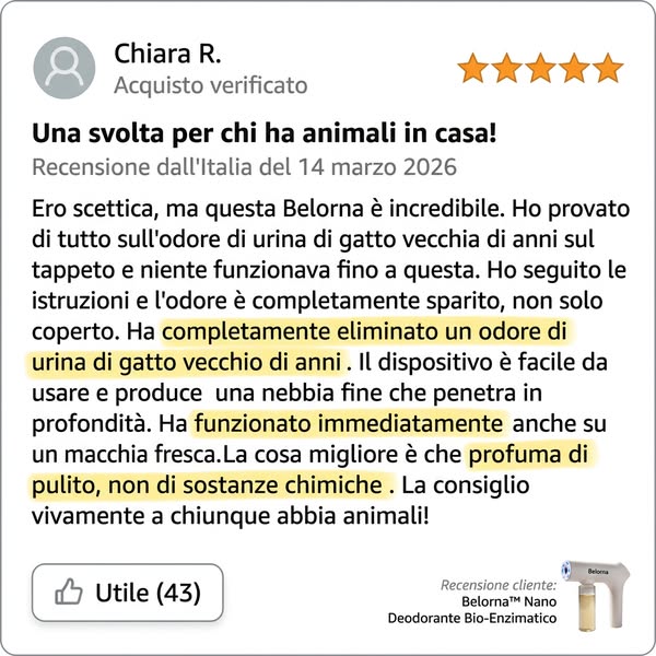 Elimina Velocemente Gli Odori Di Cane e Gatto!