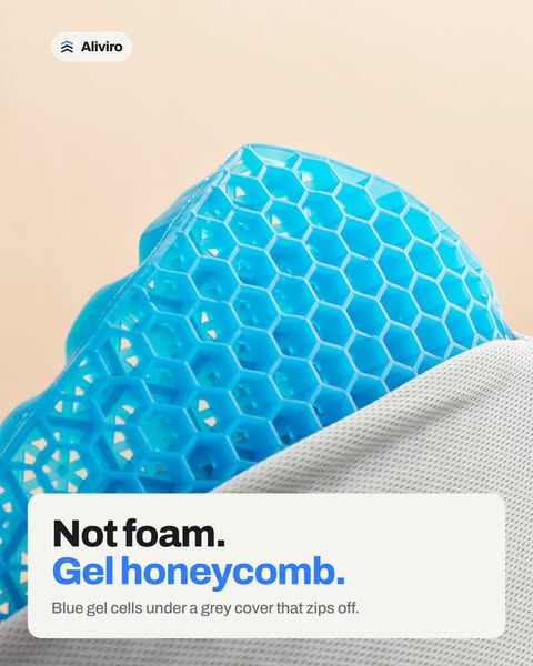 A gel honeycomb chair cushion