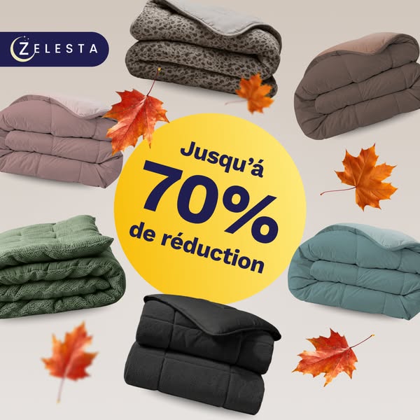 Un automne bien au chaud : jusqu'à -70 % sur toutes les couettes