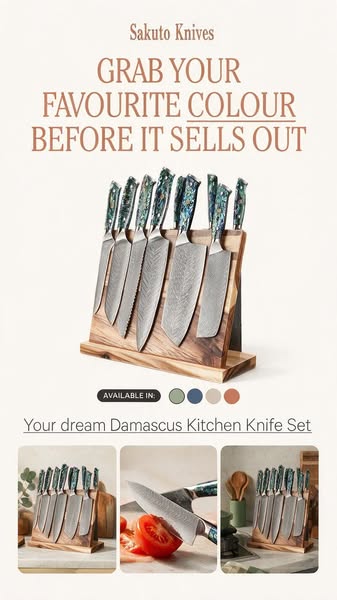 Ultra-Sharp Japanese Damascus Chef Knives On Sale