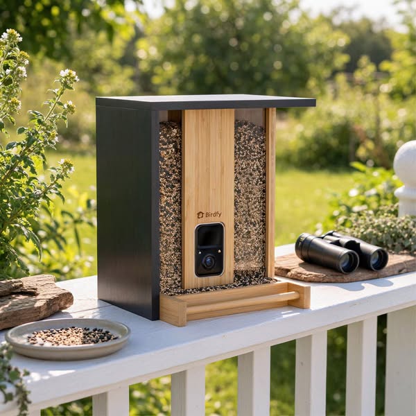 Birdfy Feeder Bamboo | Zwei Futterschalen, mehr Vogelarten
