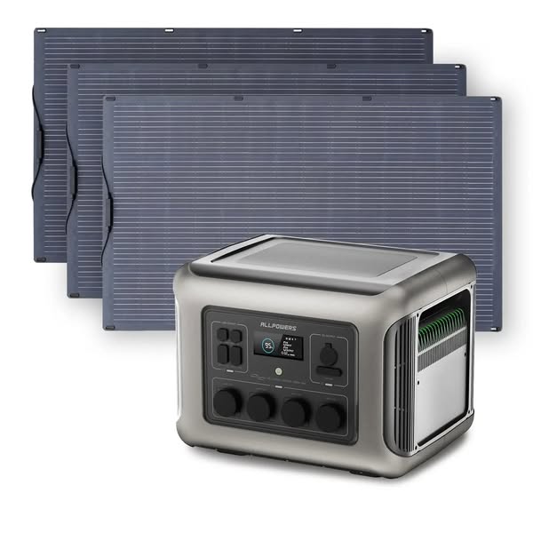 ALLPOWERS Zestaw Generatora Słonecznego 2500W (R2500-V2+SF200 200W Elastyczny Panel Fotowoltaiczny)