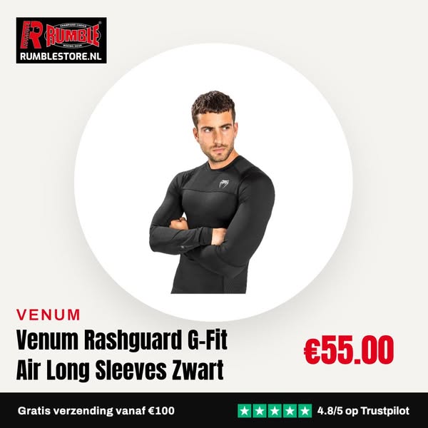 Venum Rashguard G-Fit Air Long Sleeves Zwart