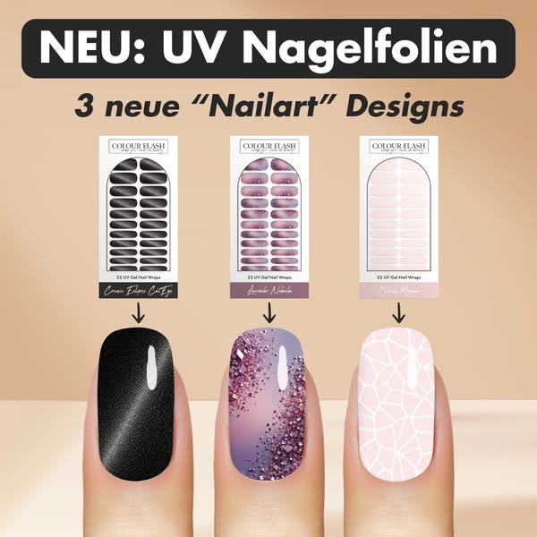 3 Neue "Nailart" UV Nagelfolien Designs bei Colour Flash