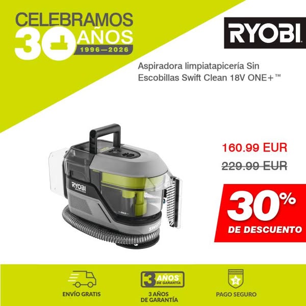 Aspiradora limpiatapicería Sin Escobillas Swift Clean 18V ONE+™