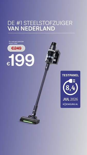 Beoordeeld met een 8.4 — de stofzuiger die het verschil maakt.