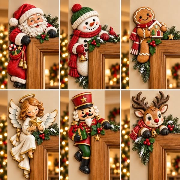 Christmas Peekaboo Door Frame Corner Decor