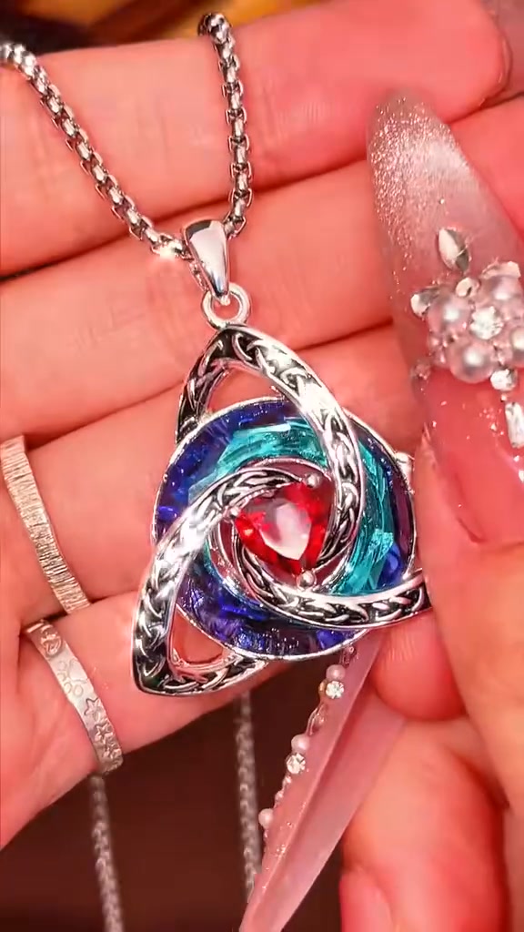 Birthstone Celtic Trinity Knot Necklace