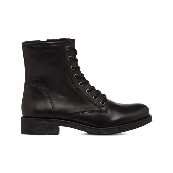 Anfibi in pelle neri da donna con zip Geox Rawelle