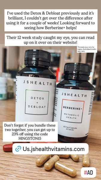 I'm back on my @jshealth Detox & Debloat after weeks of overindulging!! I've added their Beeberine+ too now which helps support blood glucos