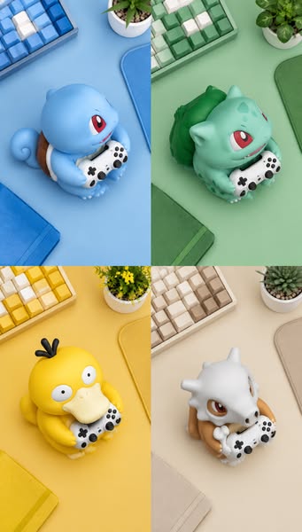 Blue setup? Squirtle. Green setup? Bulbasaur. Your stand just picked itself.