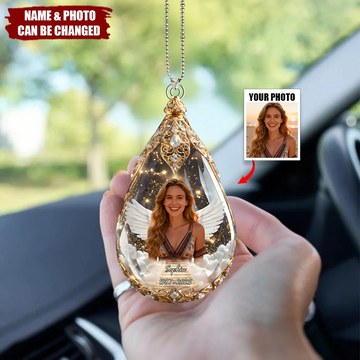 Personalized Photo Car Ornament, Christmas Memorial Sympathy Gift