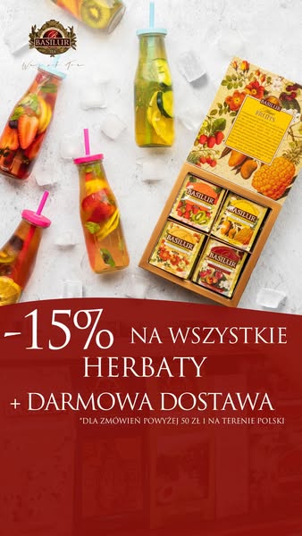 15% taniej na herbaty Basilur + Darmowa Dostawa