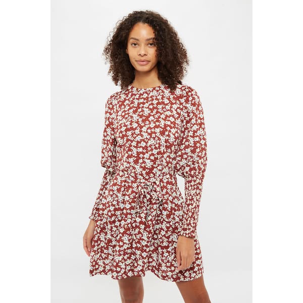 Daphne Pretty Woman Print Statement Sleeve Mini Dress