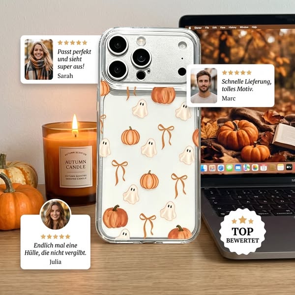 Ultradünne klare Halloween-Kürbis Handyhülle