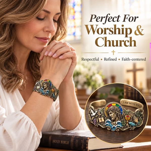 HOT SALE 49% OFF - Faith Inspired Jesus Cuff Bracelet | Antique Brass W
