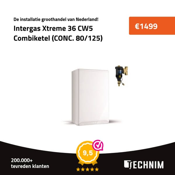 Intergas Xtreme 36 CW5 Combiketel (CONC. 80/125)