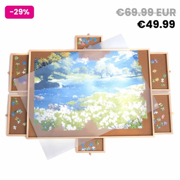 FlinQ Draaibaar Puzzeltafel met Opbergsysteem
