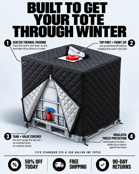 Waterproof IBC Tote Cover – Heavy-Duty, UV-Blocking, Secure Fit