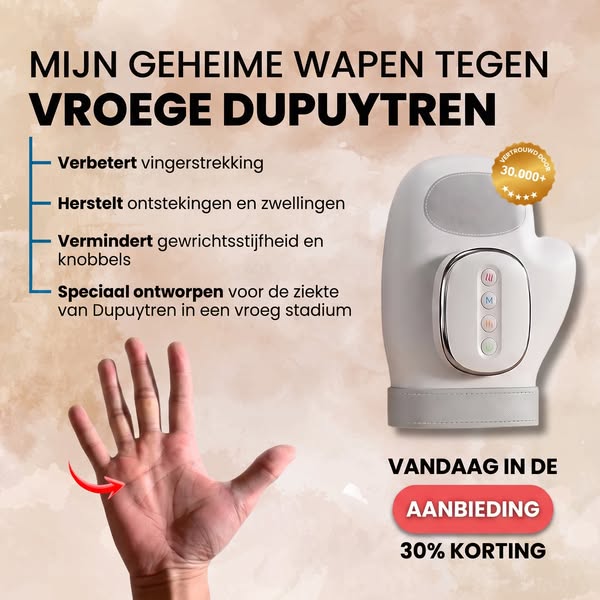 Dupuytren in uw hand? Verzacht de stijfheid — thuis, in 15 minuten.