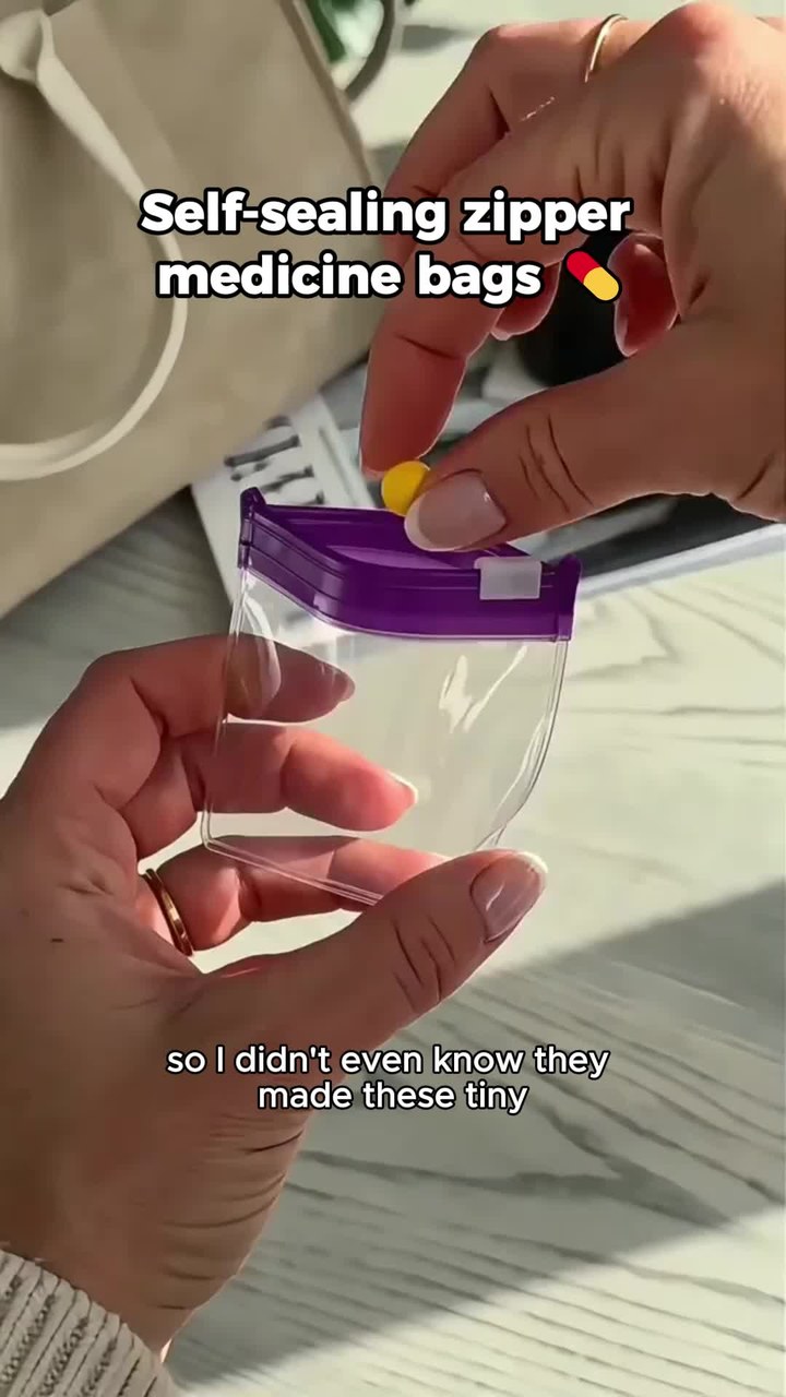Self-sealing zipper medicine bags